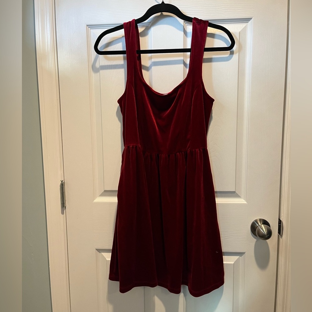 Large red velvet dress